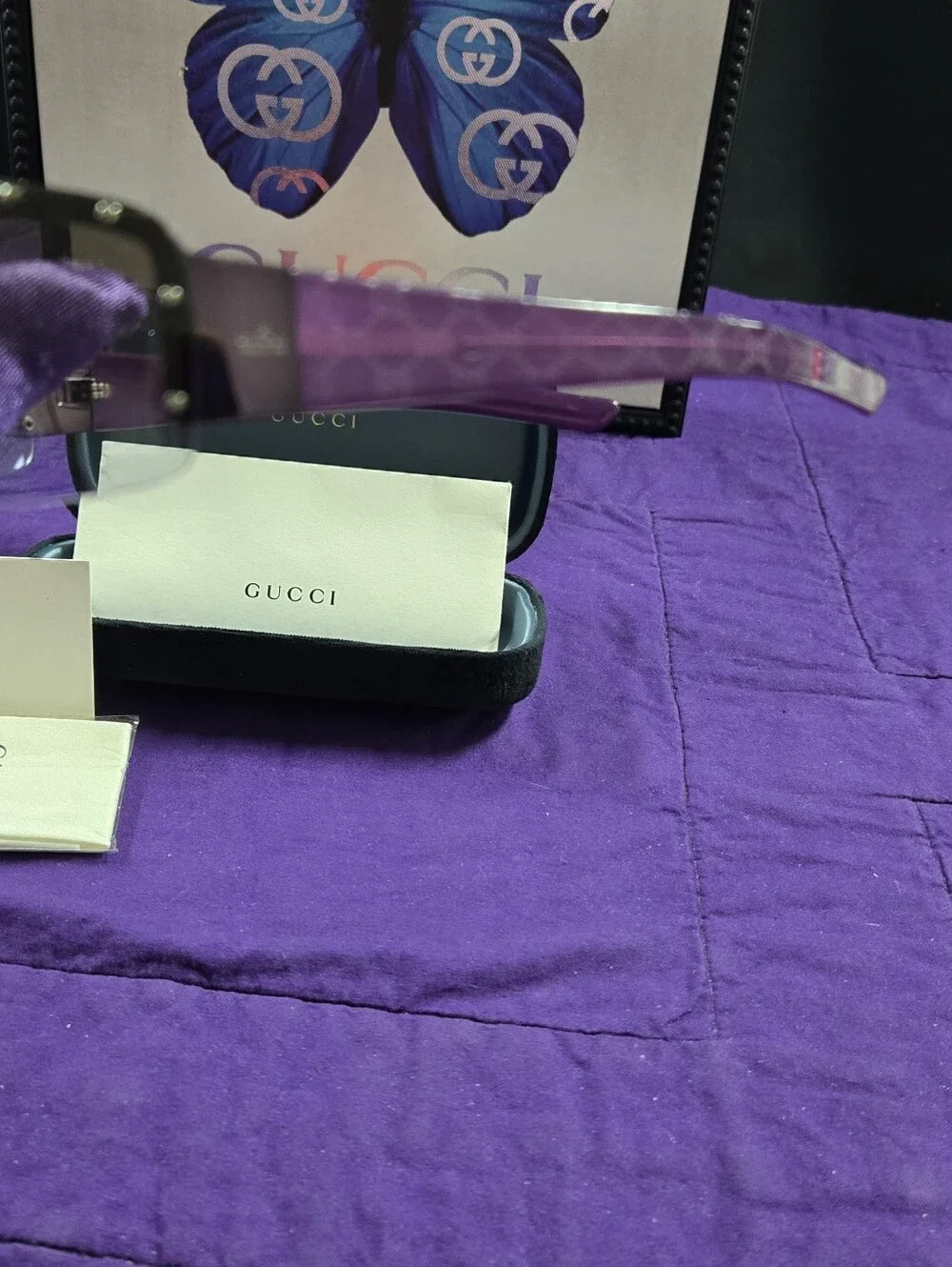 Gucci Purple Gradient Rimless Studded Sunglasses 1838F/S BLM46